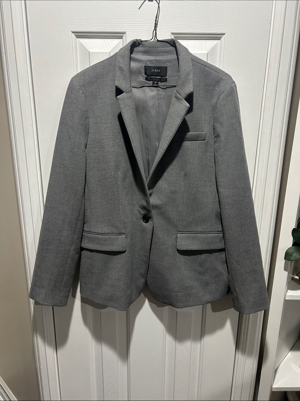 J. Crew Women's Regent Gray Single-Button Notch Lapel Blazer